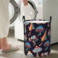 thumbnail image 4 of Lsque Mushroom Doodle pattern Laundry Hamper Basket, Tall Woven Rope Hamper Basket for Clothes, Lightweight Storage Basket, Collapsible Waterproof-Small, 4 of 8