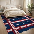 thumbnail image 3 of ODIKA 8'x10' Washable Area Rug Non-Slip Chair-Friendly Mat Patriotic Fourth July Independence Stars Stripes Halloween Plaid for Dining Room, Large Office, Lounge, 3 of 7