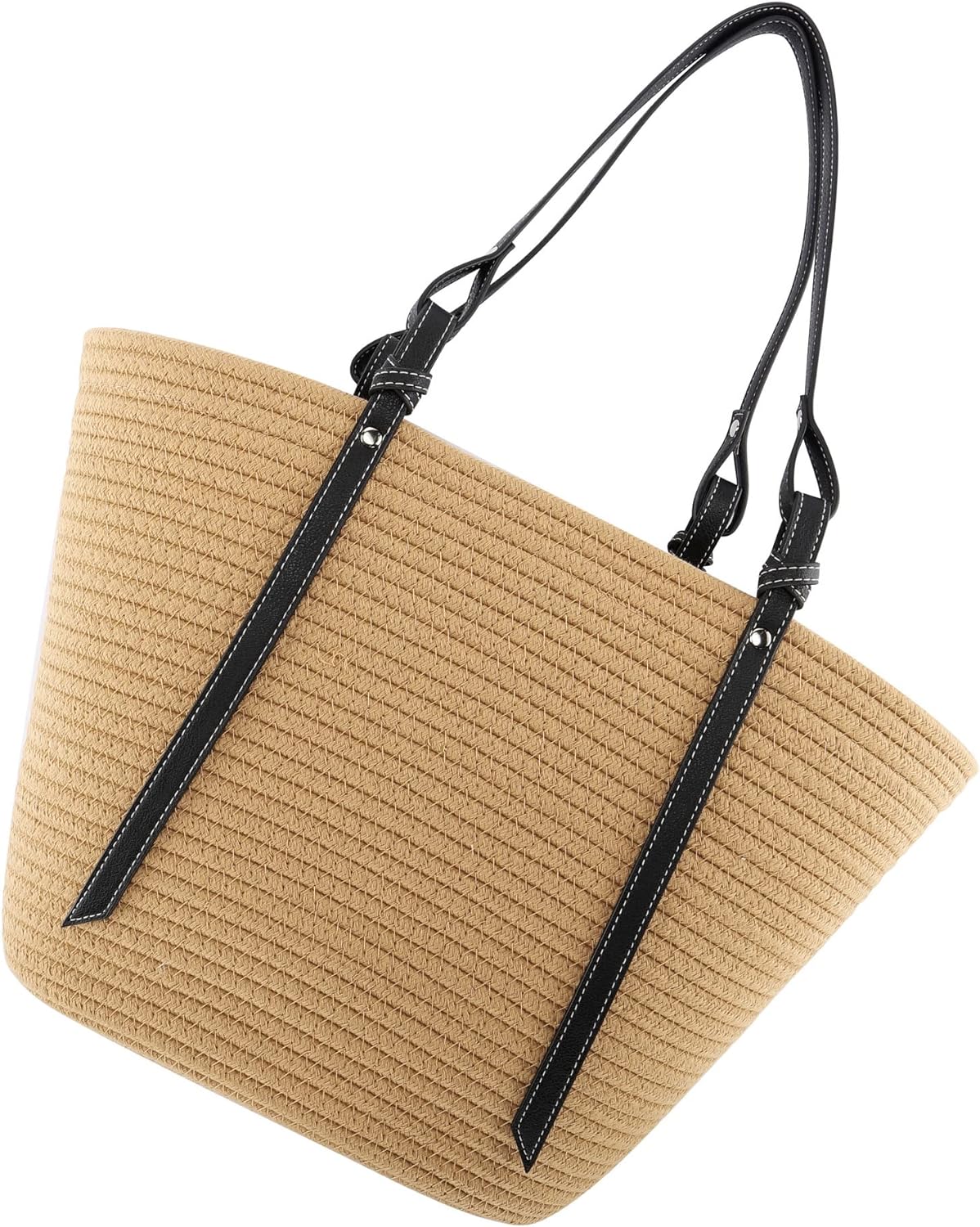 Kukuzhu Women Large Beach Tote Shoulder Handbag Summer Beach Cotton Crochet Handwoven Weaving Shoulder Purse Bag