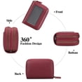 thumbnail image 5 of Small Genuine Leather Wallet For Women, Rfid Blocking Credit Card Holder(Wine Red), 5 of 6