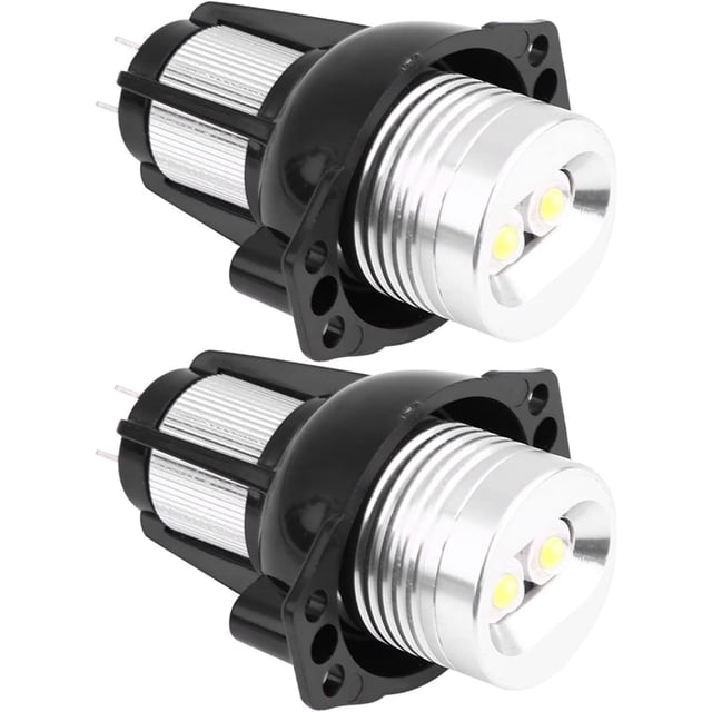Bombilla de ojo de ángel E90 + 2 faros LED Angel Eyes de 12 W, luz de posición de anillo de halo, luces antiniebla para E90 E91 05-08.