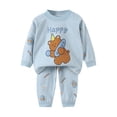 thumbnail image 5 of Sentuca Girls Boys Outfit Sets Size 5Y Print Long Sleeve Print Tops and Pants Fall Winter Warm Cute Kids Two Piece Sets Sky Blue, 5 of 6