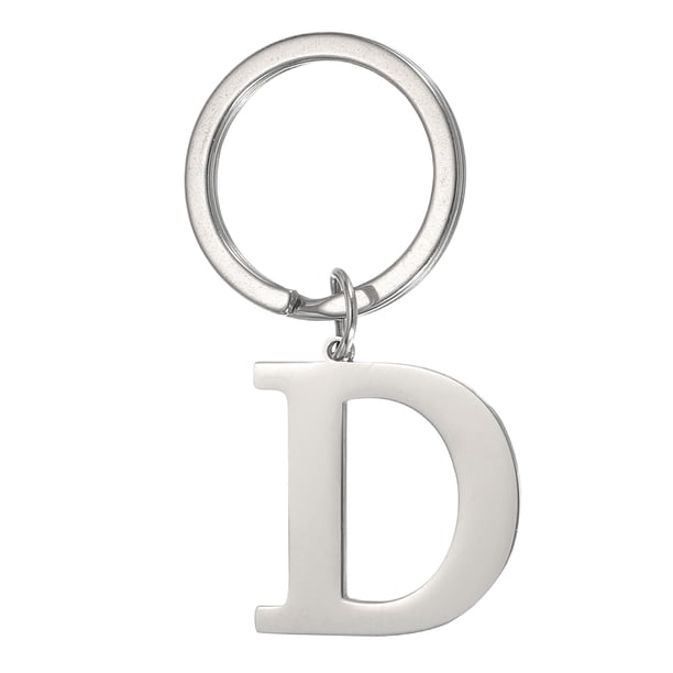 Llavero de Letra Inicial Uxcell para Hombres y Mujeres A-Z Color Plata Letra D