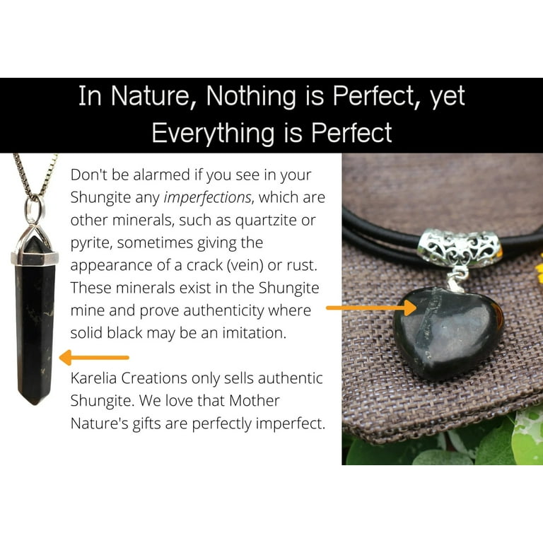 Authentic Shungite 6 Side Double Point Necklace Long Adjustable 5G EMF Protector Shield Unisex Men Women