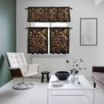 thumbnail image 4 of Boho Black Flowers Kitchen Curtains Sets for Windows 36 Inch Length, Spring Abstract Watercolor Floral Leaf Rod Pocket Window Treatments Tier Curtains and Valances Set for Bedroom/Bathroom, 4 of 8