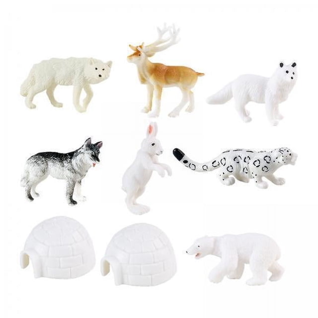 Figuras de simulación,figuras de juguete de animales polares,conjunto de figuras modelo,decoración de escritorio,coleccionista,simulación mini,criatura de plástico,,estatuas
