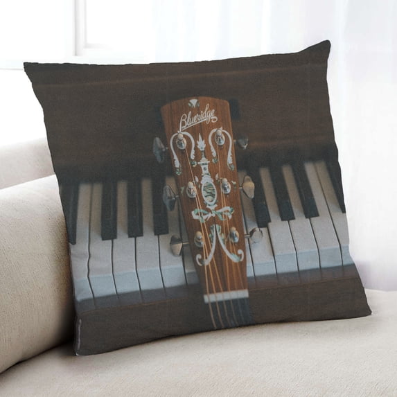 Ahgly Company Music Piano Indoor Throw Pillow, 18 inch by 18 inch