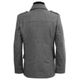 thumbnail image 3 of Ma Croix Mens Wool-Blend Classic Double Breasted Pea Coat with Ribbed Knit Zipper Bib, 3 of 8