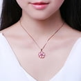 thumbnail image 6 of Rose Gold Cherry Blossoms Necklace for Graduation Pink Beautiful Artificial Stone Crystal Necklace Best Gifts for Women Friend Lover, 6 of 7