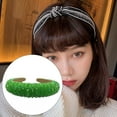 thumbnail image 4 of Minnieouse Diademas con cuentas de cristal con purpurina, tocado con cierre de punto ancho, accesorios para peinados, tocados para mujeres y Accesorio para el cabello Pasto verde, 4 of 6