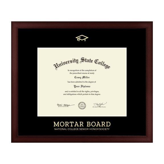 Framerly - Mortar Board Certificate Frame with Black Mat
