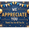 thumbnail image 4 of Decorative Design Appreciation Banner Colorful Balloons Thank You Bunting Flags Celebration Banner for Corporate Events Employee Recognition Parties, 4 of 7