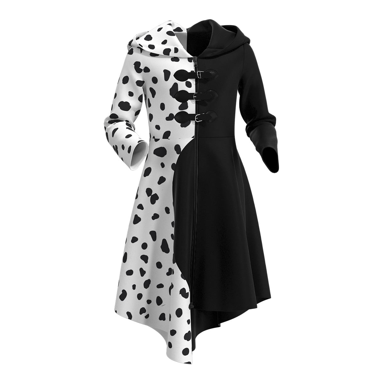 IBTOM CASTLE Kids Girls Cruella Deville Outfit Halloween Cosplay Fancy