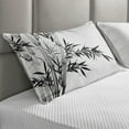 thumbnail image 2 of Forest Quilted Pillowcover, Watercolor Tree Image Traditional Asian Ornament Style Culture Theme, Standard King Size Accent Pillow Cover for Bedroom, 36" x 20", Charcoal Grey and White, by Ambesonne, 2 of 2