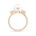 thumbnail image 2 of ANGARA Freshwater Cultured Pearl Bypass Ring with Diamond Trio in 14K Rose Gold for Women | June Birthstone, Birthday, Anniversary, Jewelry Gift for Women | Pearl Ring, 2 of 9