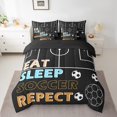 thumbnail image 2 of Erosebridal Soccer Bedding Twin Comforter Set for Teens, American Football Down Comforter, Retro Sports Decor, Reversible, 2 of 5