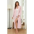 thumbnail image 3 of HEARTNICE Women Robes, Long Lightweight Bathrobe Knit Spa Soft Loungewear,(Pink,S), 3 of 5
