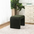 thumbnail image 4 of Modern Ottoman Foot Rest, Tufted Square Ottoman, Small Vanity Chair Footstool, Plush Green Fabric Cube Ottomans for Entryway, Living Room, Bedroom, 4 of 17