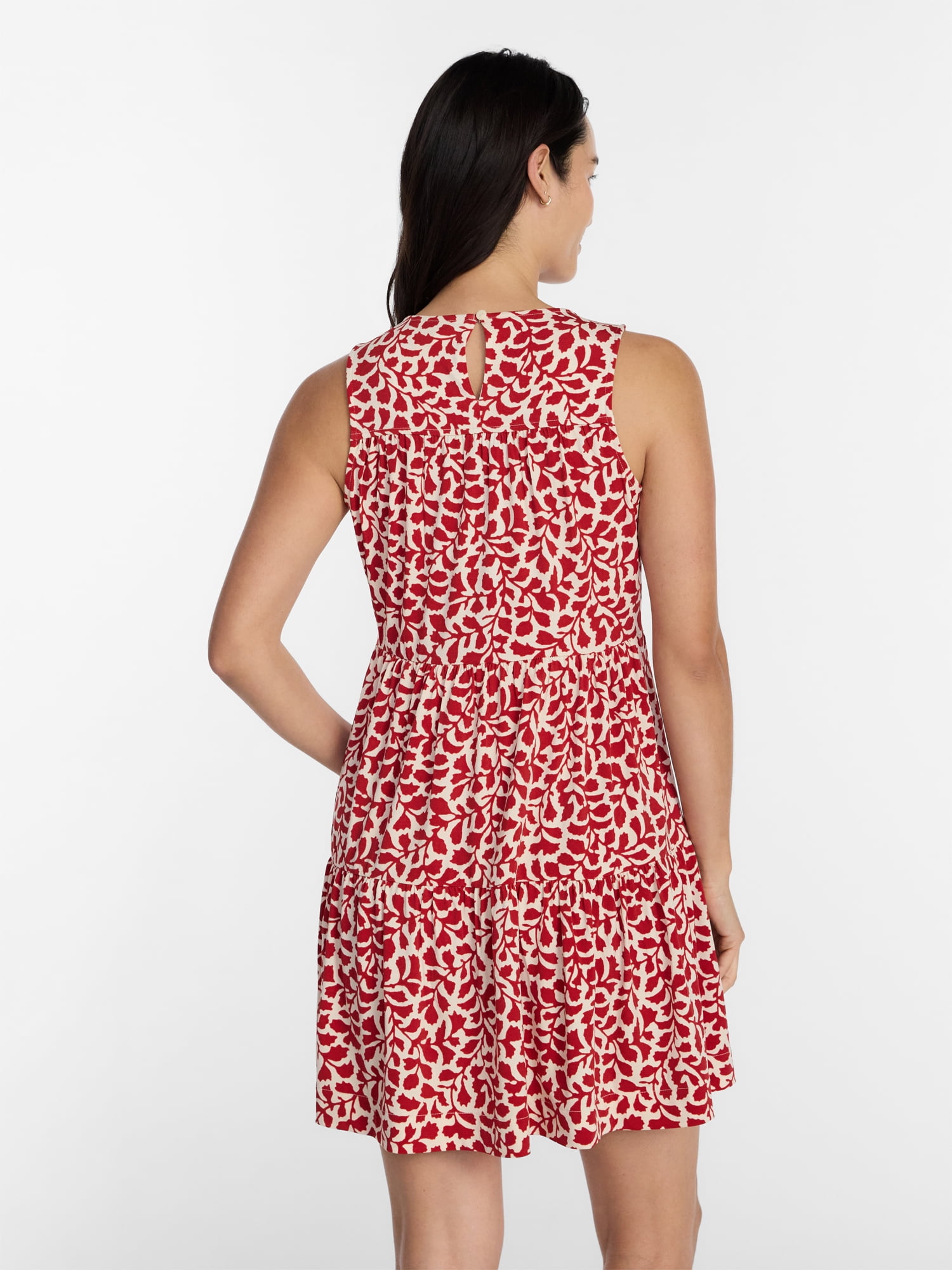 Time and Tru Women's and Women's Plus Sleeveless Tiered Mini Dress, Sizes XS-4X