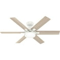 thumbnail image 3 of Hunter - Georgetown Indoor Ceiling Fan With Light, Remote, 52-inch, Fresh White, Modern-style, 6-speed DC Motor, Quick Installation, Energy Star, 52784, 3 of 19