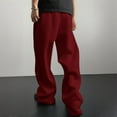 thumbnail image 4 of Dwelliawo Sweatpants for Men Elastic Waist Wide Leg Gym Pants Athletic Lounge Lightweight Sweatpant with Pocket Winter Loose Pant Red S, 4 of 9