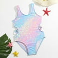 thumbnail image 2 of BOBOGOJP Girls’ One Piece Swimsuit Cute Beach Swimwear Bathing Suits for 4-16 Years Girls Pink for Size 5-6 Years, 2 of 7