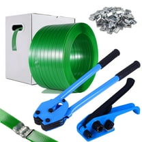 Banding Strapping Kit, Pallet Strapping Kit, Packaging Banding Tool with 5/8" Wide, 1000' Length, 0.035" Thickness Polyester Strap Coil Roll and Dispense Box - Certified 1200 lbs Break