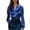 Blue, variant on CLOISE Womens Blouses Dressy Long Sleeve Shirt with Collar Solid Tops Slim Satin Lightweight Elegant Work Clothes