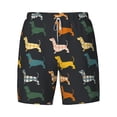 thumbnail image 4 of Lsque Mens Swim Trunks Plaid Dachshund Pattern - Bathing Suit Compression Liner - Beach Swim Shorts Swimwear - (S-3XL) - Stretch Quick Dry -XX-Large, 4 of 9