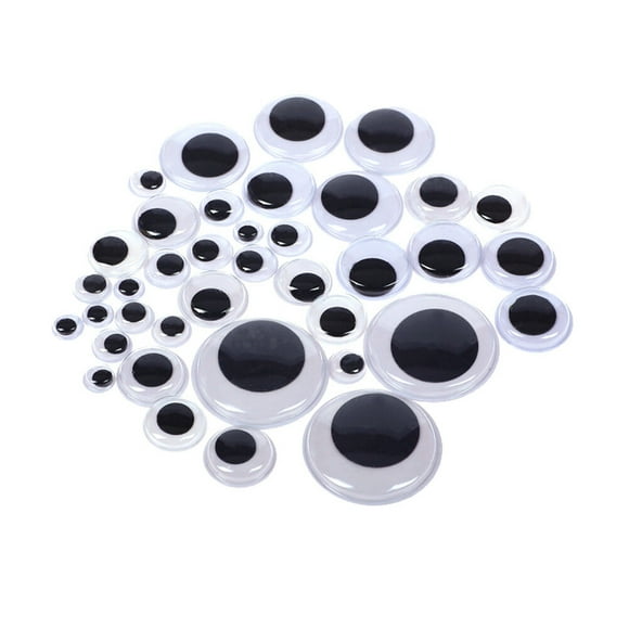 EeaseMX 120 piezas de ojos de plástico con junta de seguridad para muñecas, para perros, osos, peluches, marionetas (blanco y negro, carga mixta)