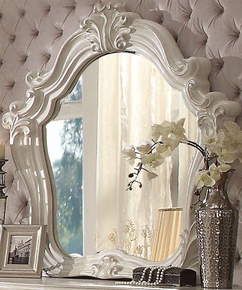 Acme Furniture 21127EK Versailles Ivory Velvet & Bone White King Bedroom Set 3Pc - image 8 of 9