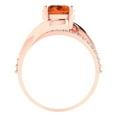 thumbnail image 4 of 1.71 ct Round Cut Simulated Red Diamond Solitaire with Simulated Diamond Accents 18K Rose Gold Womens Engagement Ring, 4 of 5