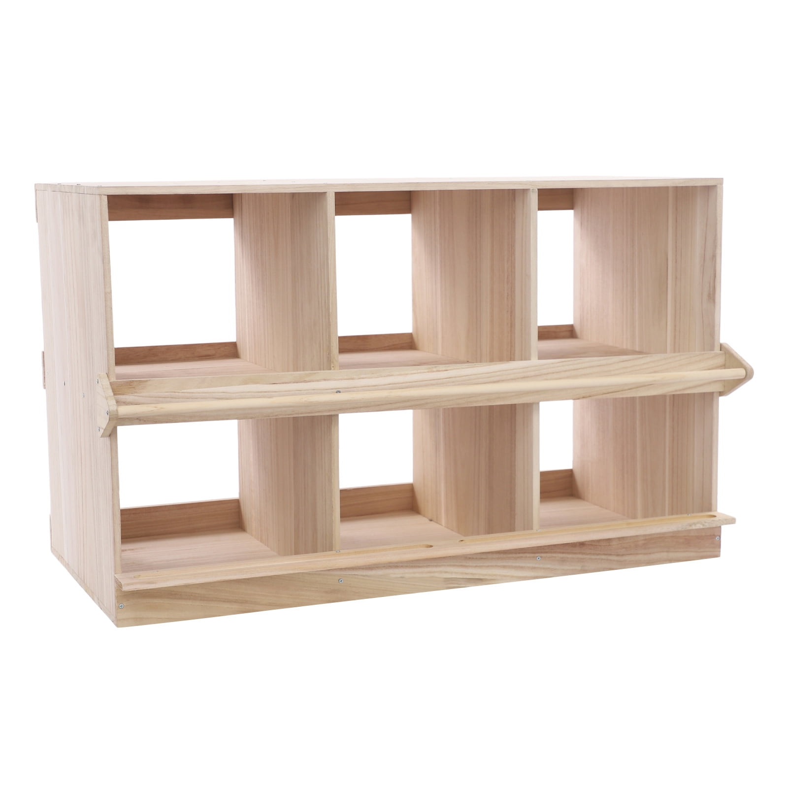 ToppiJoy 6 Compartment Chicken Nesting Box, Wooden Nesting Boxes for Chickens, Floorstanding Chicken Egg Laying Box for Backyard and Poultry Farms