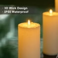 thumbnail image 3 of Raycare 4'' X 12'' Large Waterproof Outdoor Flameless Candle, Battery Operated LED Candles with Remote Control and Timer, Electric Fake Plastic Pillar Candles, White, 3 of 10