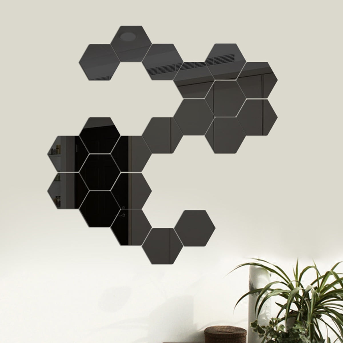 Eummy 12pcs Hexagonal Wall Stickers, Selfadhesive Wall Decorations