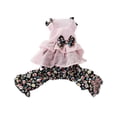 thumbnail image 1 of CSChome Dog Jumpsuit Dog Jumpsuit Round Neck Ruffles Hem Floral Printed Bowknot Romper Pet Jumpsuits, 1 of 7