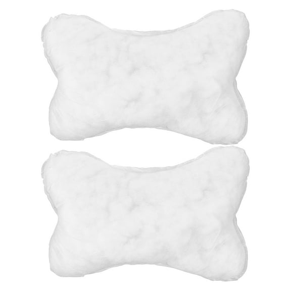 FELTECHELECTR Headrest Pillow White 2Pcs 11.8X7.9X3.0In Polyester Car Headrest
