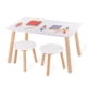 thumbnail image 1 of Mesa Rectangular Y Dos Bancos Circulares Color Blanco - Duduk, 1 of 4