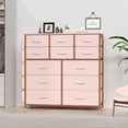 thumbnail image 4 of Jojoka 12-Drawer Dresser for Bedroom, Fabric Storage Organizer With Wood Top, Side Pockets & Hooks Cabinet for Closet, Nursery, Pink, 4 of 8