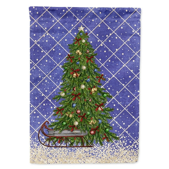 Carolines Treasures SB3117GF Christmas Tree Blue Flag Garden Size  Small multicolor