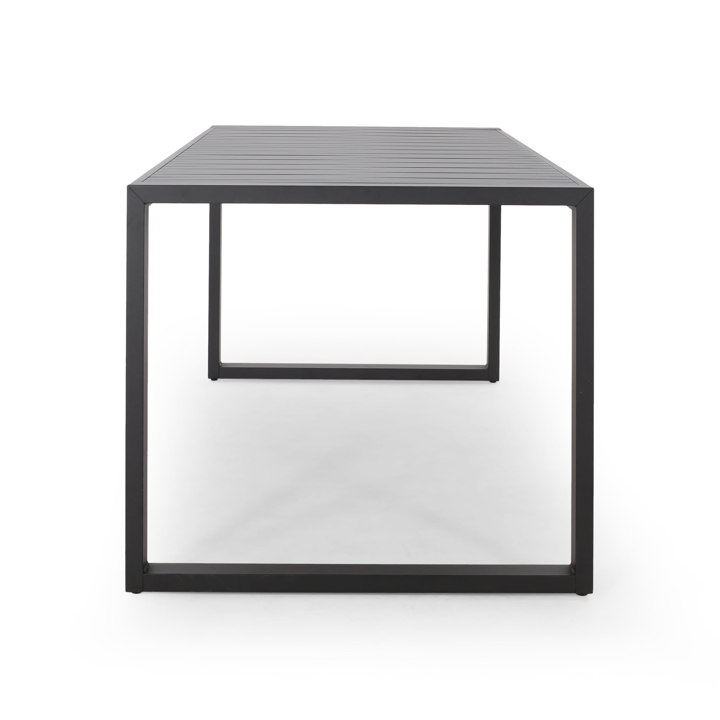Noble House 35" Aluminum Lightweight Outdoor Dining Table, Black