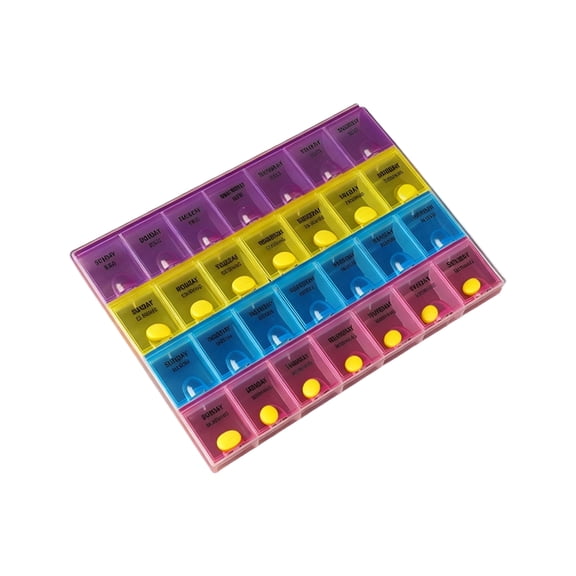 Pill Organizer 7 Day Two Times Daily Large Compartment Vitamin Storage for Travel