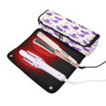 thumbnail image 3 of Hair Tools Storage with Heat Resistant Mat- Purple Cat Pattern Printed Curling Iron Travel Bag/Flat Iron Case for Women, 3 of 8