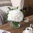 thumbnail image 4 of Senfot Hydrangea Artificial Flowers in Vase with Faux Water for Home Table Office Wedding Party Decor White, 4 of 6