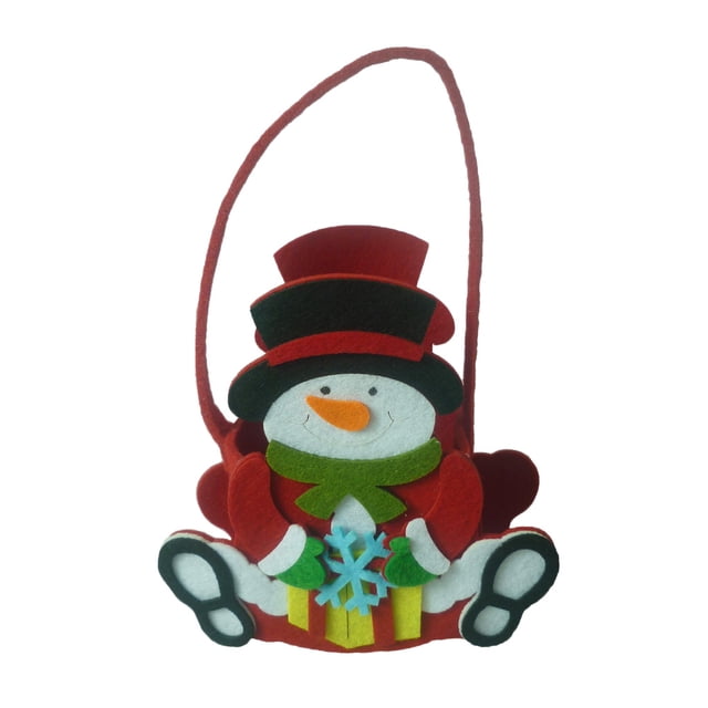 Bolsa de dulces navideña creativa Bolsa de regalo para Bolsa de tela de fieltro para de Año Nuevo Monigote de nieve Sunnimix Bolsa de merienda de dulces navideños