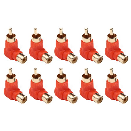NATEFEMIN Zinc Alloy Plastic RCA Right Angle Connector 10PCS For AV Cable Extension TV DVD Game Console Camera Connection Component