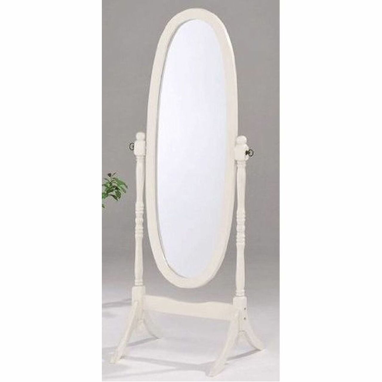 Swivel Full Length Wood Cheval Floor Mirror, White New