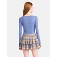 thumbnail image 3 of No Boundaries Button-Front Pointelle Cardigan with Long Sleeves, Women's, 3 of 4