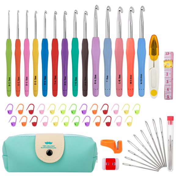 Juego de ganchillos MECHEER 14 tamaños con funda para principiantes
