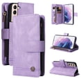 thumbnail image 1 of Case for Samsung Galaxy S22 Plus 5G Cover Zipper Pocket Wallet Case Magnetic Protective - Purple, 1 of 5